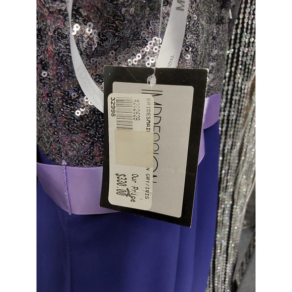 Purple Ombre Formal Bridesmaid Dress with Sequin Top - Picture 6 of 6